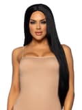 Miniatyrbillede 1 af 3: Long Straight Center Part Wig Black Paryk