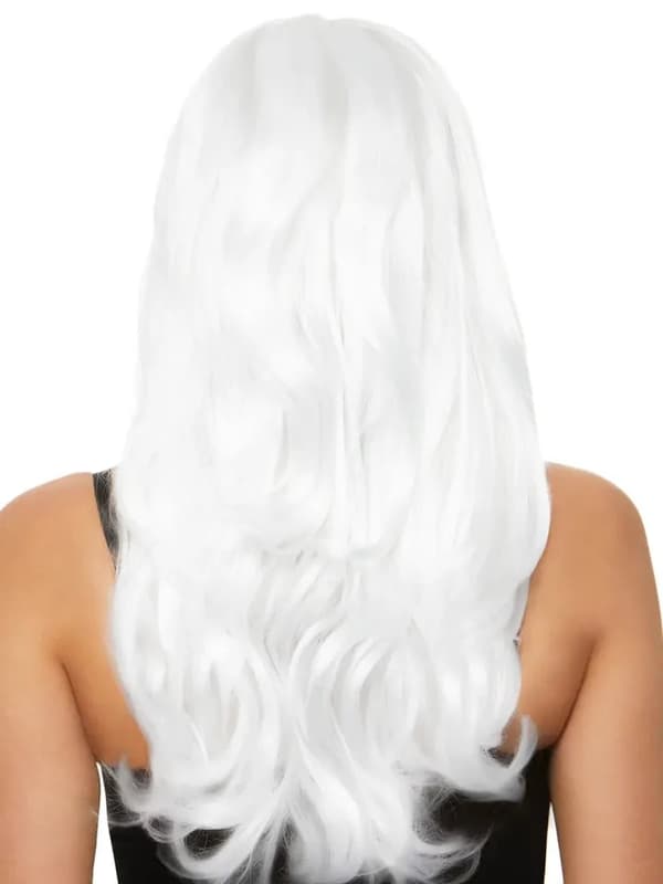 Leg Avenue Long Wavy Wig White Peruukki