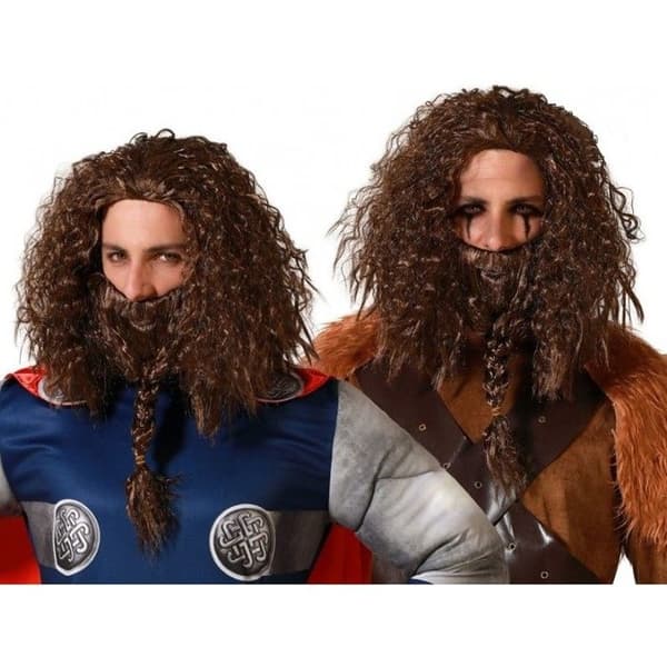 Perruk och Viking Skägg Man