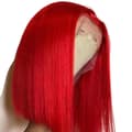 Miniatyrbillede 1 af 2: Menneskehår Bob Paryk, 150% Tæthed, Lace Front Design,Rød, 3-5 dage live levering, 8 tommer