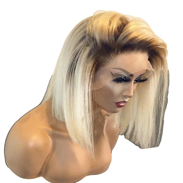 613 Ombre Blonde Bob Paryk, Lige Struktur, Gennemsnitlig Hovedstørrelse,12 tommer, 1B 613