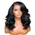 Miniatyrbild 1 av 2: Body Wave Mänskligt Hår Peruk, 13x6 HD Spets, Mångsidiga Stylingsalternativ,16 tum, 13x6 HD spetsperuk, 200 Densitet