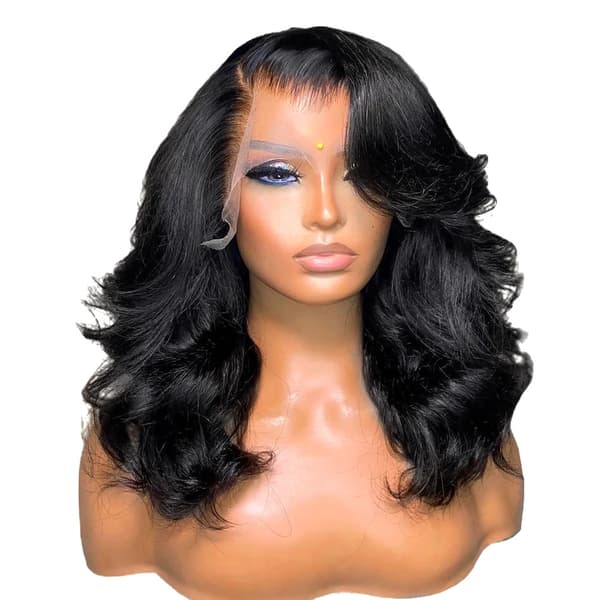 Body Wave -ihmishiusnauha, 13x6 HD pitsi, monipuoliset muotoiluvaihtoehdot,200 Tiheys, 14 tuumaa, 13x6 HD pitsitukka