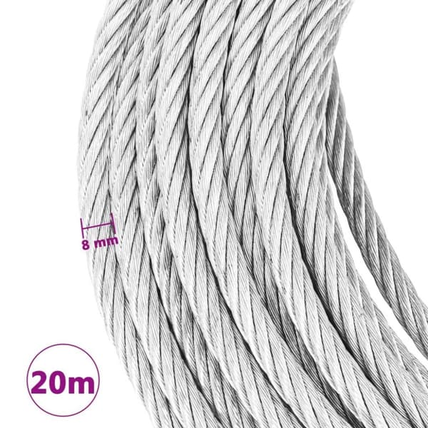 vidaXL Vaijerikaapeli 800 kg 20 m