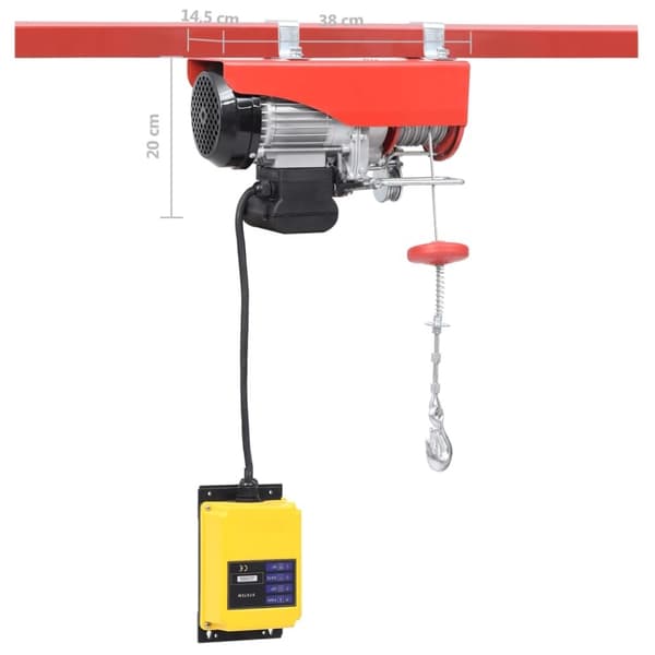 vidaXL elektrisk hejs med trådløs fjernbetjening 1000 W 300/600 kg