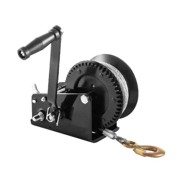 3500 lbs kapacitet manuell vinsch med 10m stålrep, tvåvägsspärr, ergonomisk design, effektiv dragkraft
