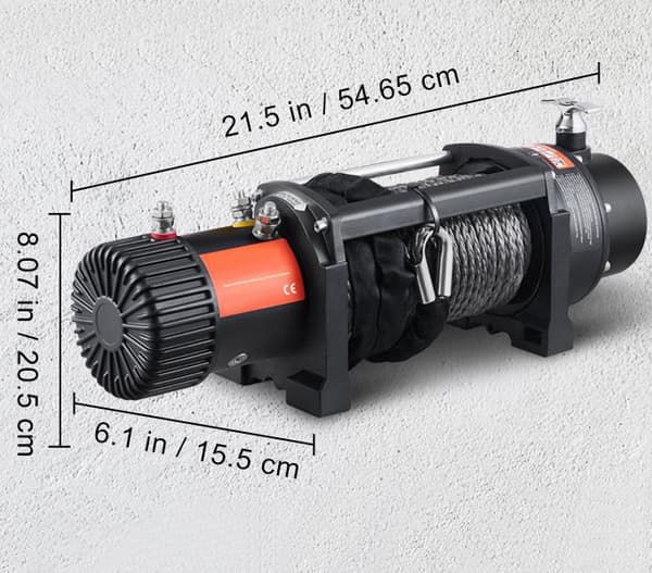 10000lbs 6,6HP 12V elektrisk vinsch med 2-i-1 fjärrkontroll, högeffekt motor, 12-trådig stark kabel, IP67 vattentät, hög kompatibilitet