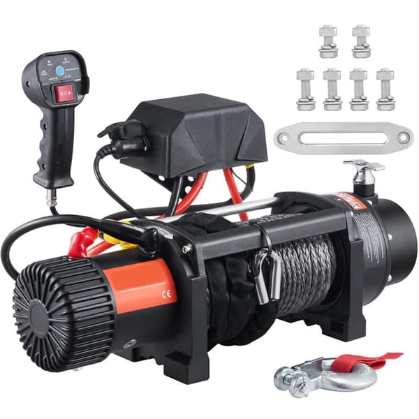10000lbs 6,6HP 12V elektrisk vinsch med 2-i-1 fjärrkontroll, högeffekt motor, 12-trådig stark kabel, IP67 vattentät, hög kompatibilitet