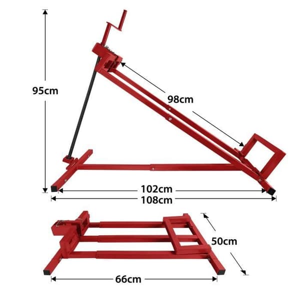 XMTECH Gräsklipparlyft, traktor Gräsklippare Lyftanordning Domkraft 400 kg, Gräsklipparlyft Gräsklipparlyft, Röd