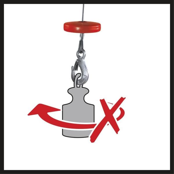 Einhell Elektrisk talja TC-EH 500 (1000 W, Metallkabel: 12 m / Ø4 mm, Max 500kg, Termisk avbrytare, Automatisk broms)