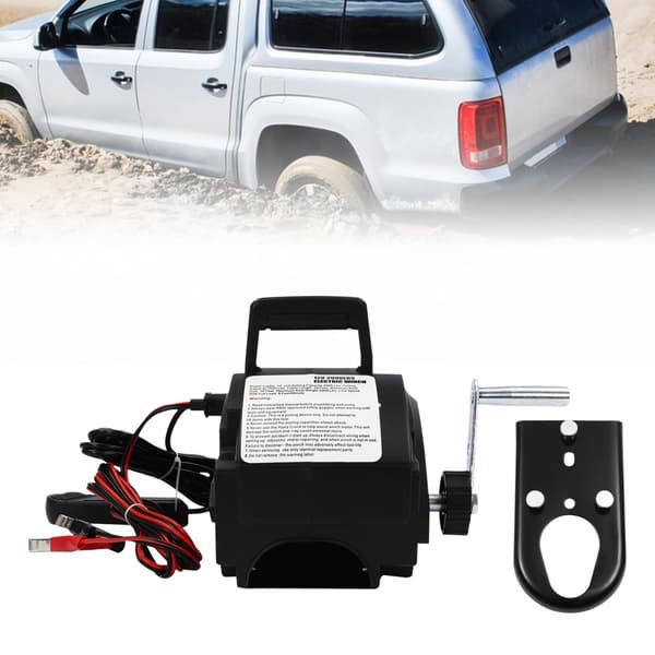 12V Elektrisk Sejlwinch, 2000lbs Vurderet Trækkraft, Dobbelt Kontroltilstande, Korrosionsbestandig