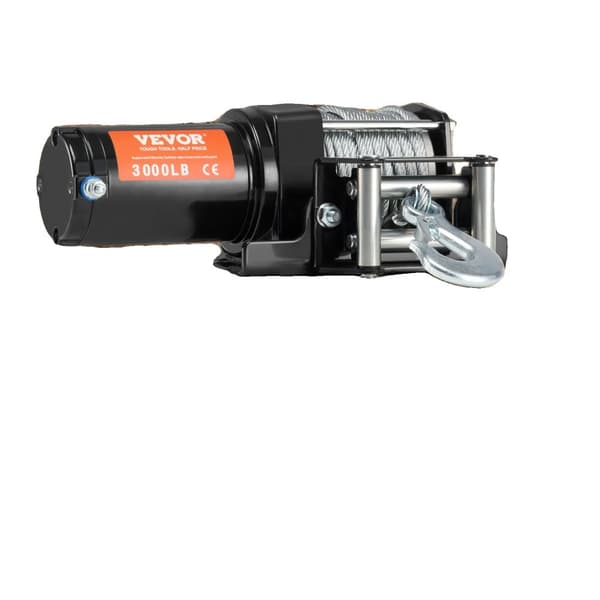 VEVOR Elektrisk Vinsj, 2000 lbs Kapacitet, Kablet Fjernbetjening,3000 lbs