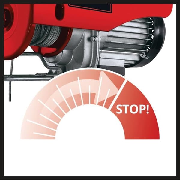Einhell Elektrisk talja TC-EH 500 (1000 W, Metallkabel: 12 m / Ø4 mm, Max 500kg, Termisk avbrytare, Automatisk broms)