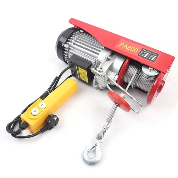 Elektrisk Repvinsch, 1300W Motoreffekt, 400kg/800kg Lyftkapacitet,Röd