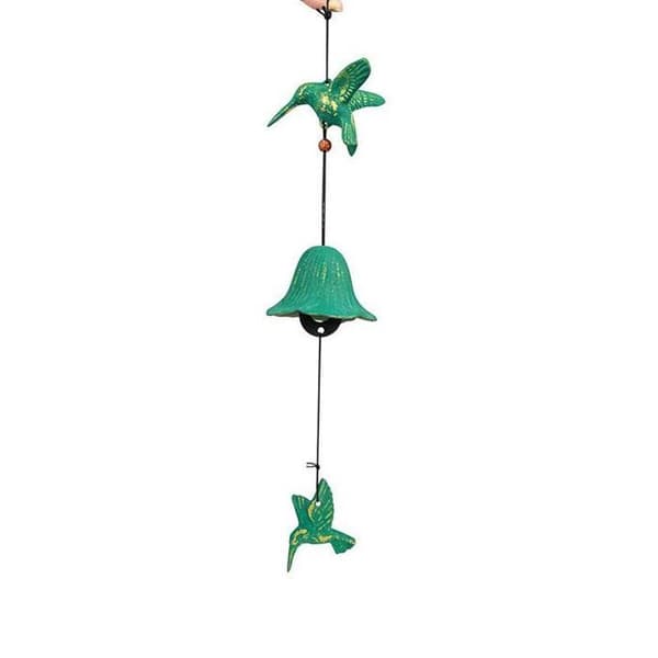 Gjutjärn vindleksak - grön och guldkolibri