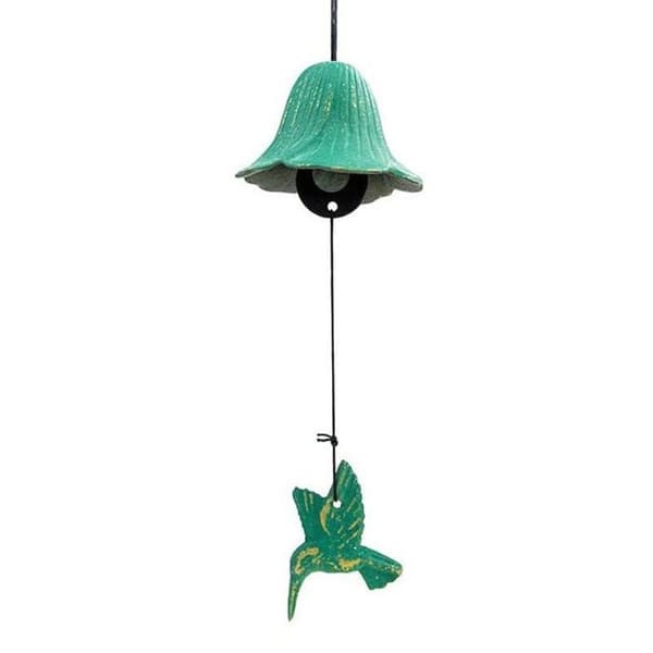 Gjutjärn vindleksak - grön och guldkolibri