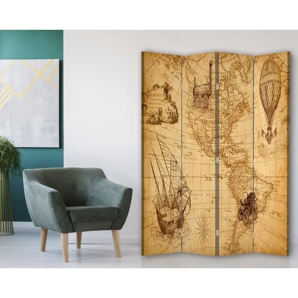 Legendarte - Skärm - Skiljevägg med dubbelsidigt tryck American Journeys cm. 145x170 (4x)