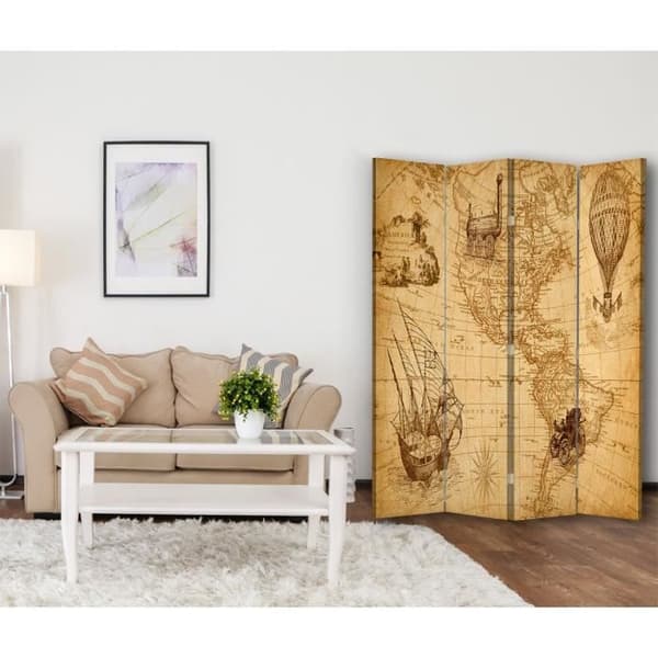 Legendarte - Skärm - Skiljevägg med dubbelsidigt tryck American Journeys cm. 145x170 (4x)
