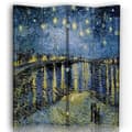 Miniatyrbild 1 av 4: Legendarte - Skärm - Skiljevägg med dubbelsidigt tryck Starry Night Over the Rhone - Vincent Van Gogh cm. 145x170 (4x)