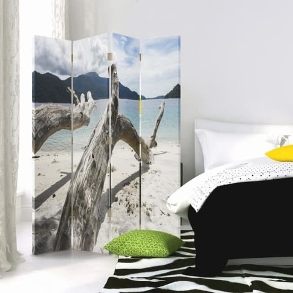 Legendarte - Skärm - Skiljevägg med Fram / Baktryck Vit Sand cm. 145x170 (4x)