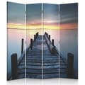 Miniatyrbild 1 av 4: Legendarte - Skärm - Skiljevägg med tryck fram/bak Sunset Pier cm. 145x170 (4x)