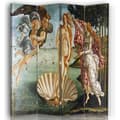 Miniatyrbild 1 av 4: Legendarte - Skärm - Skiljevägg med dubbelsidigt tryck The Birth of Venus - Sandro Botticelli cm. 145x170 (4x)