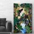 Miniatyrbild 3 av 4: Screen Parrots on the River - Dekorativ invändig skiljevägg - 110x150cm