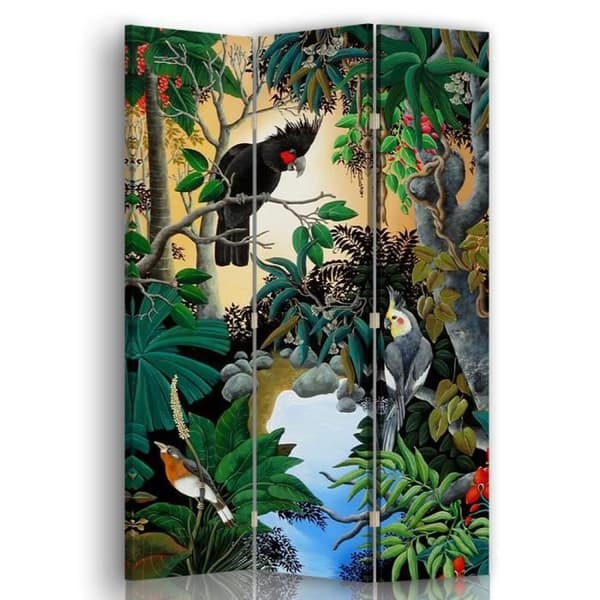 Screen Parrots on the River - Dekorativ invändig skiljevägg - 110x150cm