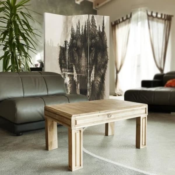 Legendarte - Skärm - Skiljevägg med dubbelsidigt tryck Wolf Forest cm. 110x150 (3x)