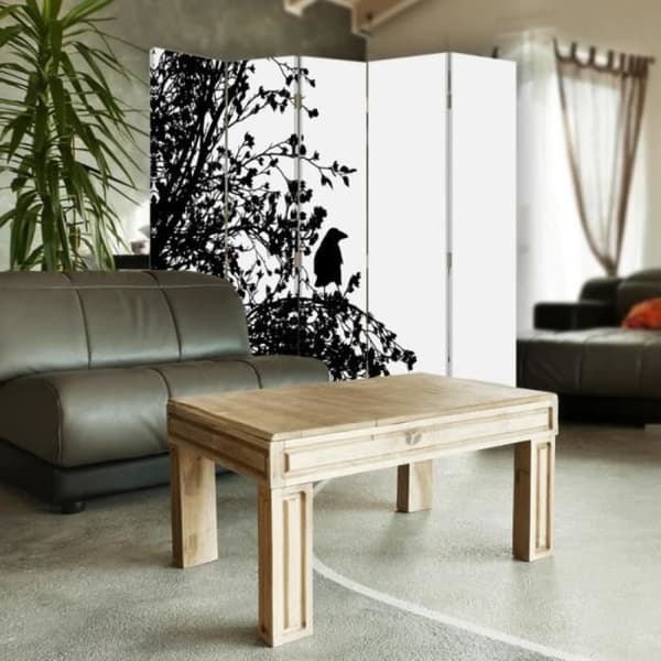 Legendarte - Skärm - Skiljevägg med Front / Back Print Forest Silhouette cm. 180x170 (5x)