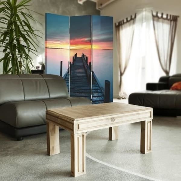 Legendarte - Skärm - Skiljevägg med tryck fram/bak Sunset Pier cm. 110x150 (3x)