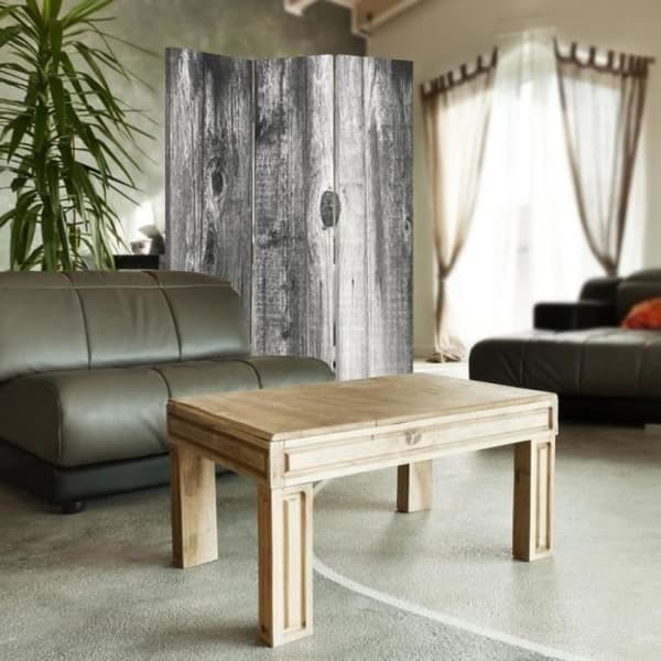 Legendarte - Skärm - Skiljevägg med fram/bak tryck svart och vitt trä cm. 110x150 (3x)
