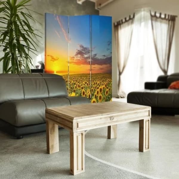Legendarte - Skärm - Skiljevägg med fram-/baktryck Sunflower Sunset cm. 110x150 (3x)