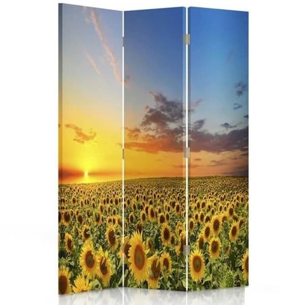 Legendarte - Skärm - Skiljevägg med fram-/baktryck Sunflower Sunset cm. 110x150 (3x)