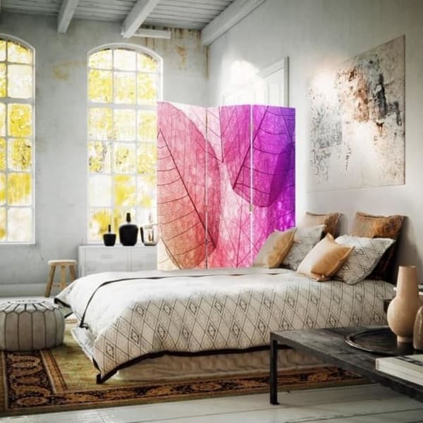 Legendarte - Skärm - Skiljevägg med fram-/baktryck lilablad cm. 110x150 (3x)