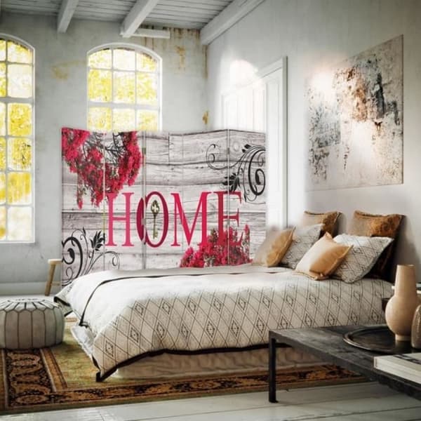 Legendarte - Skärm - Skiljevägg med dubbelsidigt tryck Loving Home cm. 180x170 (5x)