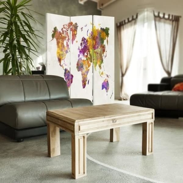 Legendarte - Skärm - Skiljevägg med fram-/bakutskrift Flerfärgad karta cm. 110x150 (3x)