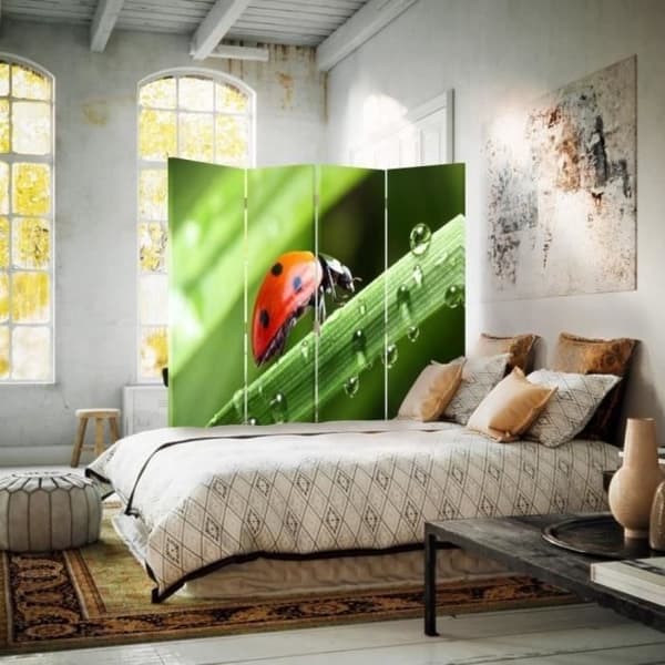 Legendarte - Skärm - Skiljevägg med tryck på båda sidor Nyckelpiga cm. 145x170 (4x)