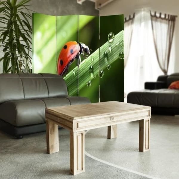 Legendarte - Skärm - Skiljevägg med tryck på båda sidor Nyckelpiga cm. 145x170 (4x)