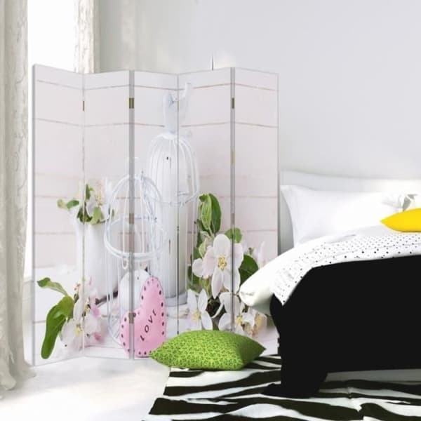 Legendarte - Skärm - Skiljevägg med dubbelsidigt tryck Vintage Birdcage cm. 180x170 (5x)