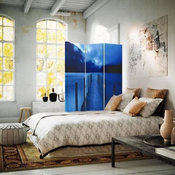 Legendarte - Skärm - Skiljevägg med fram/bak tryck Blue Lagoon cm. 110x150 (3x)