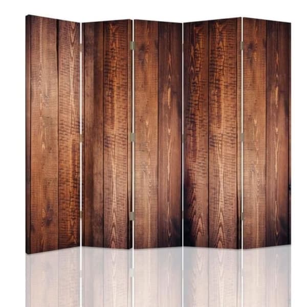 Legendarte - Skärm - Skiljevägg med dubbelsidigt tryck Träeffekt cm. 180x170 (5x)