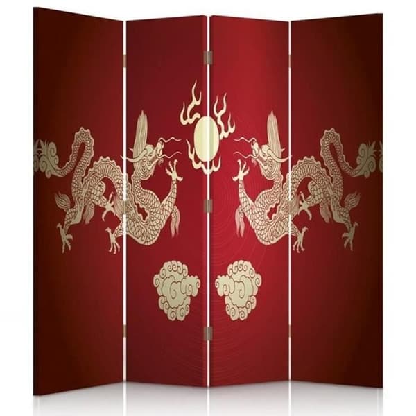 Legendarte - Skärm - Skiljevägg med dubbelsidigt tryck Chinese Dragon cm. 145x170 (4x)