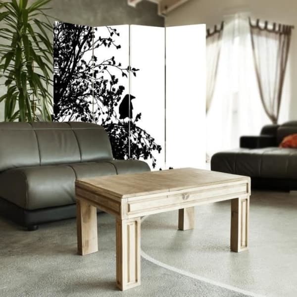 Legendarte - Skärm - Skiljevägg med Front / Back Print Forest Silhouette cm. 145x170 (4x)