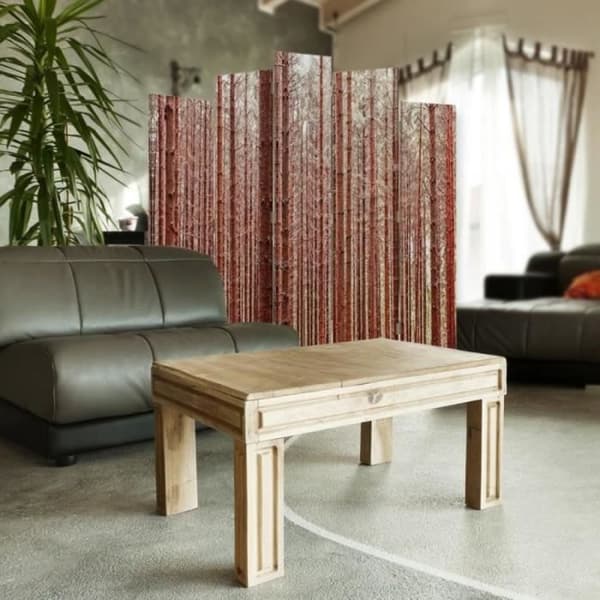 Legendarte - Skärm - Skiljevägg med fram/bak tryck alpskog cm. 180x170 (5x)