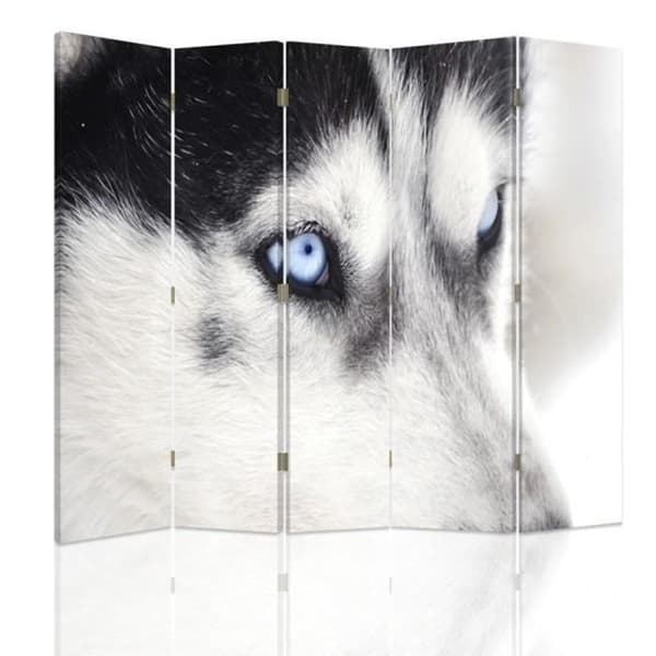 Legendarte - Skärm - Skiljevägg med tryck på båda sidor Wolf cm. 180x170 (5x)