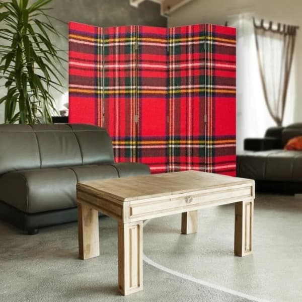 Legendarte - Skärm - Skiljevägg med tryck på båda sidor Tartan cm. 180x170 (5x)