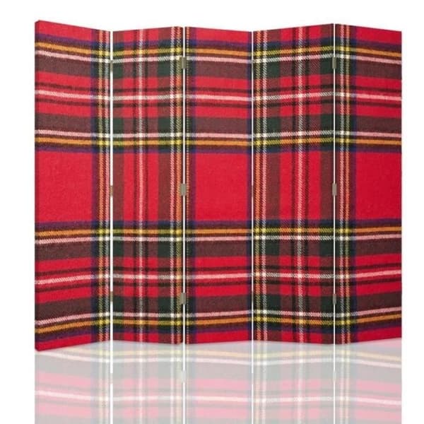 Legendarte - Skärm - Skiljevägg med tryck på båda sidor Tartan cm. 180x170 (5x)