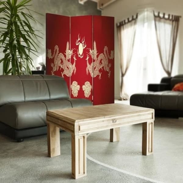 Legendarte - Skärm - Skiljevägg med dubbelsidigt tryck Chinese Dragon cm. 110x150 (3x)