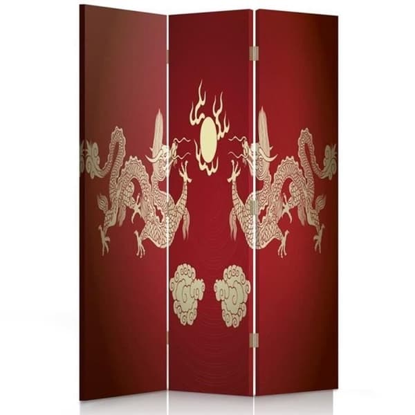 Legendarte - Skärm - Skiljevägg med dubbelsidigt tryck Chinese Dragon cm. 110x150 (3x)